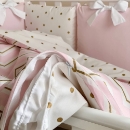 Set lenjerie patut bebe 7 piese Dots roz (5)